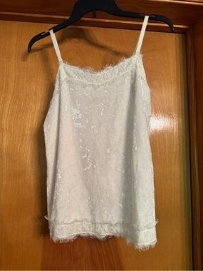 No Boundaries White Lace-Trim Camisole